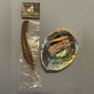Smudging Kit- Feather, Sage, Palo Santo and Abalone Shell